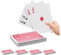relaxdays 5 x cartes de poker Jumbo 54 cartes