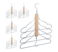 relaxdays 5 x cintres multiples en bois