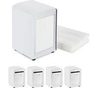 relaxdays 5 x Distributeur de serviettes Retro blanc