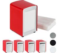 relaxdays 5 x Distributeur de serviettes Retro rouge