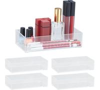 relaxdays 5 x organiseur de tiroirs transparent