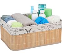 relaxdays 5 x Panier de rangement Bambou Print naturel