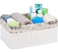 relaxdays 5 x Panier de rangement en bambou avec imprimé