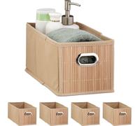 relaxdays 5 x Panier de rangement en bambou naturel