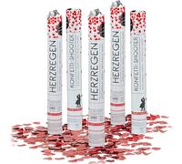 relaxdays 5 x Party Popper 40 cm Coeurs