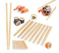 Relaxdays 50 Paires de Baguettes Chinoises en Bambou Naturel, Longueur : 24 cm, réutilisables, Natures