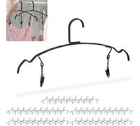Lot de 50 cintres en métal pour Lingerie et Lingerie avec 2 Pinces - 33 cm de Large - Noir