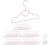 relaxdays 50 x cintres enfant cœur rose