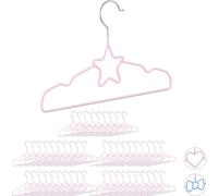 relaxdays 50 x cintres enfant étoile rose clair