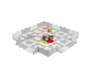 Relaxdays 52 pièces Tapis puzzle avec bord motifs