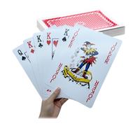 Relaxdays Cartes à Jouer Jumbo 54 pièces, étanches, XL 28x21 cm, colorées, Poker, rami