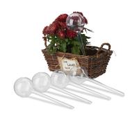 Relaxdays Bulle d’arrosage pour Vos Plantes, Lot de 5, contenance : 250 ML, en Plastique, H x D 28 x 8 cm, Transparente