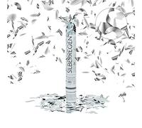 Relaxdays 5X lanceurs de confettis 40 cm canons cotillons décoration Mariage Cadeau fête Anniversaire portée 6-8 m, argenté