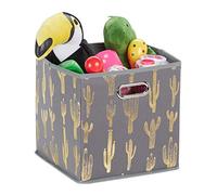 Relaxdays 6 Boîtes Pliables, Rangement, carré, HLP 29 x 28,5 x 28, 5 cm pour étagère, sans Couvercle, Organiser, Salon, Gris/doré