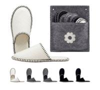 Relaxdays chaussons d'intérieur 6 paires, fleur, avec sac, multicolore
