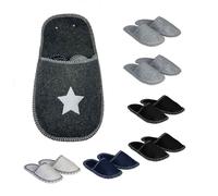 Relaxdays 6 paires de chaussons en feutre invités