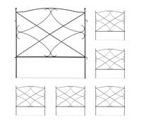 Relaxdays Bordure de Jardin, HxL par pièce : 60 x 59,5 cm, clôture à Planter, 6 éléments décoratifs, métal, Noir