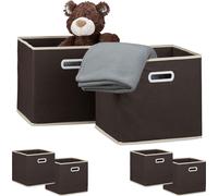 relaxdays 6 x boîte pliante marron