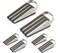relaxdays 6 x Butoirs de porte en acier inoxydable caoutchouté