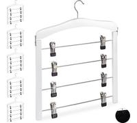 relaxdays 6 x cintres pour jupes multiples blanc