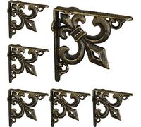 relaxdays 6 x équerre d'étagère fonte bronze antique