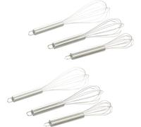 relaxdays 6 x fouets en acier inoxydable