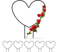 relaxdays 6 x support pour plantes grimpantes cœur