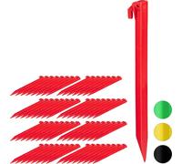 relaxdays 64 x piquets en plastique rouge