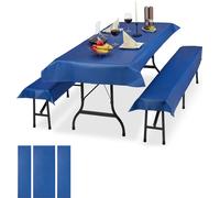 relaxdays 6x Coussin pour garniture de tente de bière bleu