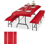 relaxdays 6x Coussin pour garniture de tente de bière rouge