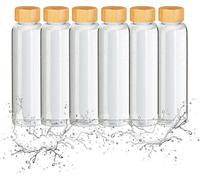 relaxdays 6x Gourde avec couvercle en bambou 500ml