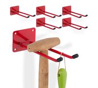 relaxdays 6x Support d'appareils rouge en acier