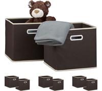 relaxdays 8 x boîte pliante marron