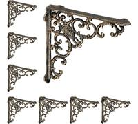 relaxdays 8 x équerre d'étagère bronze antique