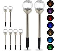 relaxdays 8 x lampe de jardin boule de verre