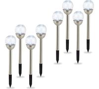 relaxdays 8 x lampe de jardin boule de verre blanche