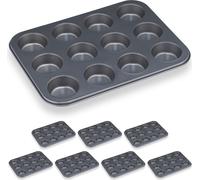 relaxdays 8 x Moule à muffins pour 12 muffins