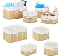 relaxdays 8 x Panier de rangement en bambou