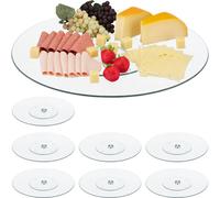 relaxdays 8 x plat de service en verre pivotant