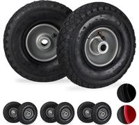 relaxdays 8 x roue de diable 3.00-4 noir-gris