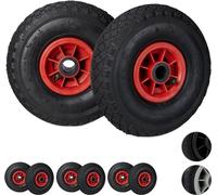 relaxdays 8 x roue de diable 3.00-4 noir-rouge