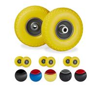 relaxdays 8 x roue de diable jante acier jaune-gris
