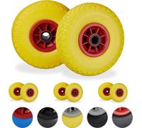 relaxdays 8 x roue de diable jaune-rouge
