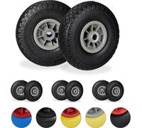 relaxdays 8 x roue de diable PU 3.00-4 noir-gris