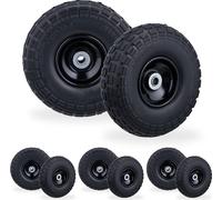 relaxdays 8 x roue de diable PU noir