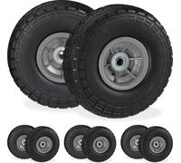 relaxdays 8 x roue de diable PU noir-gris