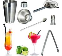 relaxdays 8 x Set à cocktail en acier inoxydable 5 pièces