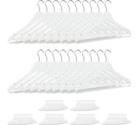 relaxdays 80 x cintres avec barre porte-pantalons blanc