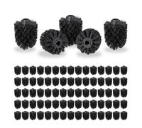 relaxdays 80 x tête de brosse WC noire 12 mm