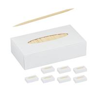 Relaxdays 8000 Cure-Dents en Bois, Longueur : 6,5 cm, pour l’hygiène Dentaire, l’apéro ou Le Bricolage, Natures